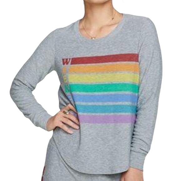 CHASER Weekend Rainbow Sweatshirt Gray Medium - Picture 1 of 9